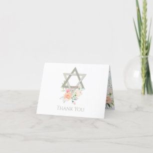 BAT MITZVAH THANK YOU   Watercolor Spring Blossoms