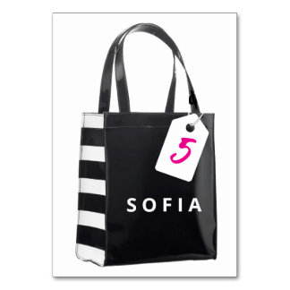  Bat Mitzvah Trendy Shopping Bag Table Card