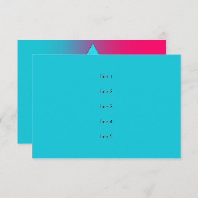 Bat Mitzvah Turquoise and Pink Ombre Star of David Card (Front/Back)