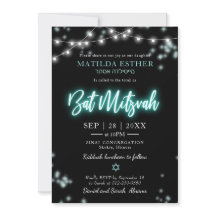 Bat Mitzvah Turquoise Neon Themed