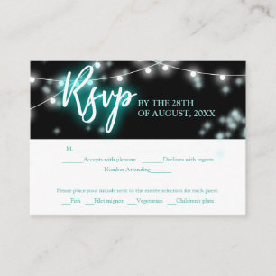 Bat Mitzvah Turquoise Neon Themed RSVP Enclosure Card