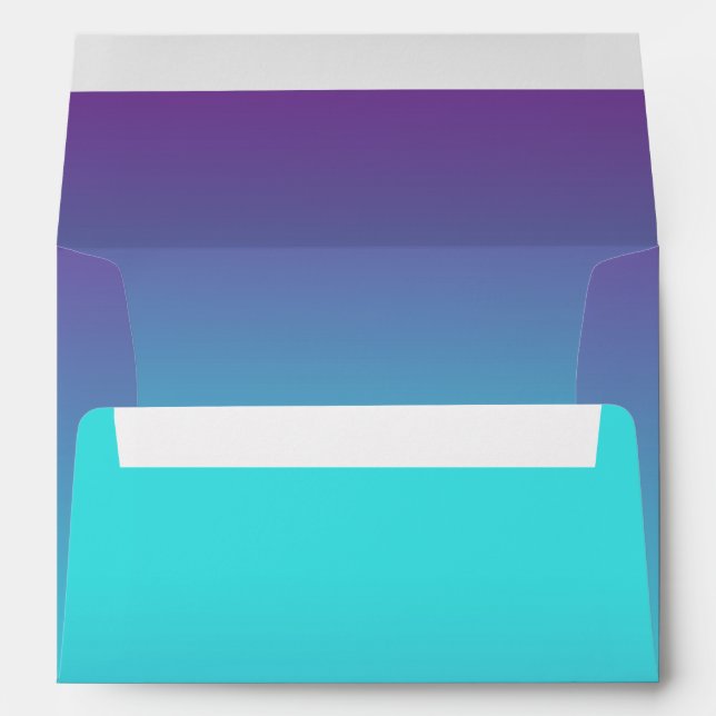 Bat Mitzvah Turquoise to Purple Ombre Envelope (Back (Bottom))