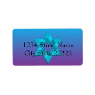 Bat Mitzvah Turquoise to Purple Ombre with Star Label