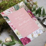 Bat Mitzvah Watercolor Floral Invitation<br><div class="desc">Bat Mitzvah Watercolor Floral Invitations features a stylish watercolor flower background with eucalyptus,  palm fronds,  roses,  peonies and ferns in muted tones of plum,  burgundy,  green,  peach and pink. Personalised by editing the text in the text boxes provided. Designed by ©Evco Studio www.zazzle.com/store/evcostudio</div>