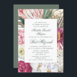 Bat Mitzvah Watercolor Floral Invitation<br><div class="desc">Bat Mitzvah Watercolor Floral Invitations features a stylish watercolor flower background with eucalyptus,  palm fronds,  roses,  peonies and ferns in muted tones of plum,  burgundy,  green,  peach and pink. Personalised by editing the text in the text boxes provided. Designed by ©Evco Studio www.zazzle.com/store/evcostudio</div>