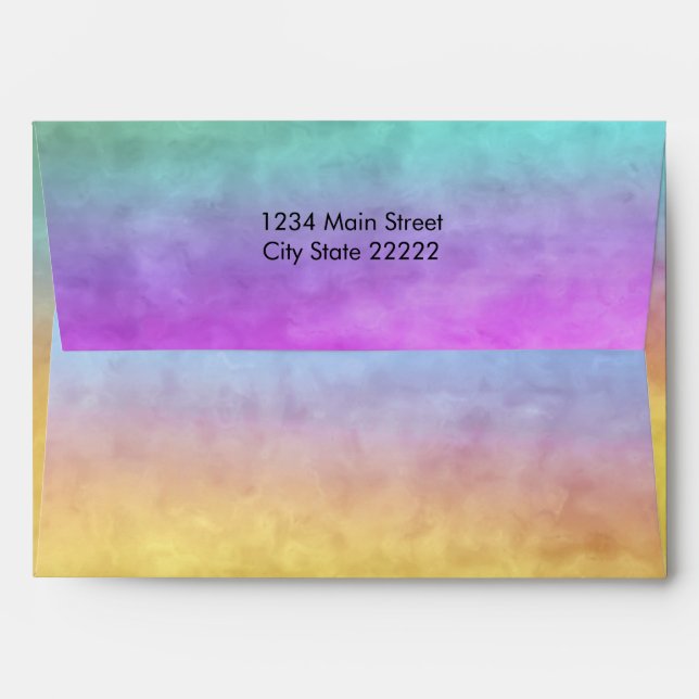 Bat Mitzvah Watercolor Streaks Envelopes (Back (Top Flap))