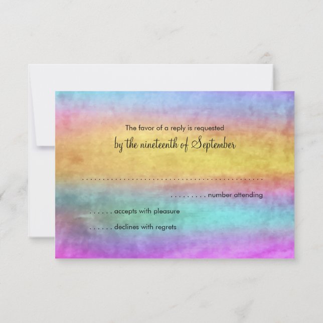 Bat Mitzvah Watercolor Streaks RSVP Card (Back)