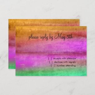 Bat Mitzvah Watercolor Streaks RSVP Card