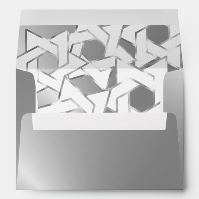 Bat Mitzvah White Star of David on Any Colour Envelope (Back (Bottom))