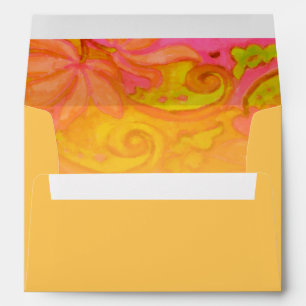 Bat Mitzvah Yellow and Pink Floral Envelope