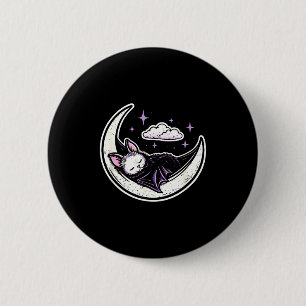 Bat moon creepy cute kawaii pastel goth purple alt 6 cm round badge