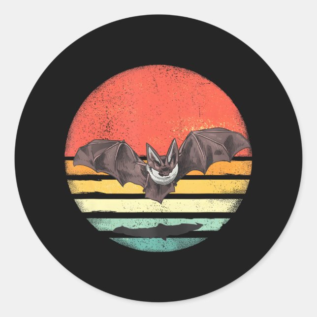 Bat Nocturnal Animal Wildlife Mammal Bat Lover Classic Round Sticker (Front)