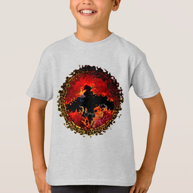 Bat on Fire Digital Art T-Shirt (Front)