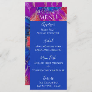 Bat or Bar Mitzvah Elegant Tie Dye Food Menu