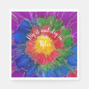 Bat or Bar Mitzvah Napkin Colourful Inks