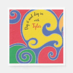 Bat or Bar Mitzvah Napkin Glittery Swirls