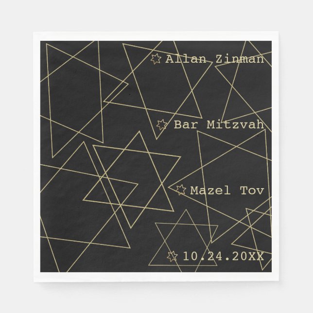 Bat or Bar Mitzvah Out of this World Stars Napkins (Front)