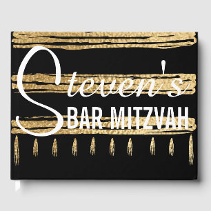 Bat or Bar Mitzvah Party Gold Tallit Guest Book