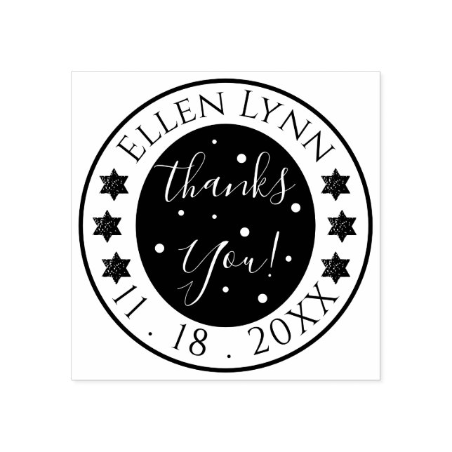 Bat or Bar Mitzvah Stars Inking Rubber Stamp (Imprint)