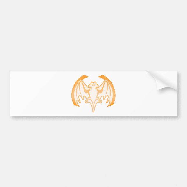 Bat Orange Inv The MUSEUM Zazzle Gifts Bumper Sticker (Front)