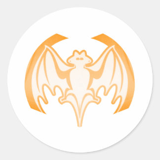 Bat Orange Inv The MUSEUM Zazzle Gifts Classic Round Sticker