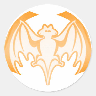 Bat Orange Inv The MUSEUM Zazzle Gifts Classic Round Sticker