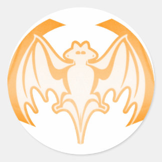 Bat Orange Inv The MUSEUM Zazzle Gifts Classic Round Sticker