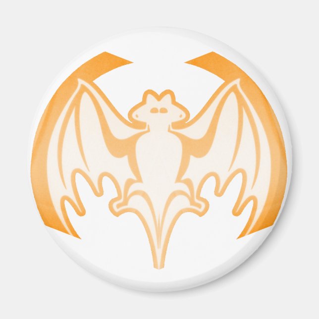 Bat Orange Inv The MUSEUM Zazzle Gifts Magnet (Front)
