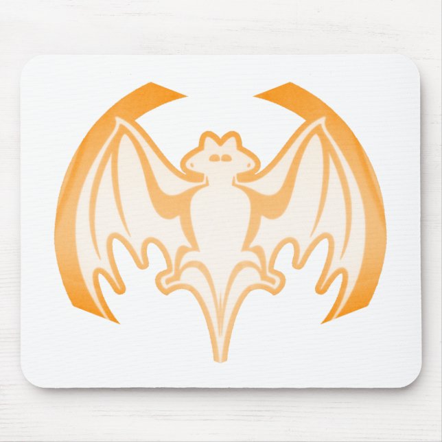 Bat Orange Inv The MUSEUM Zazzle Gifts Mouse Mat (Front)
