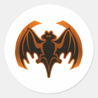 Bat Orange The MUSEUM Zazzle Gifts Classic Round Sticker
