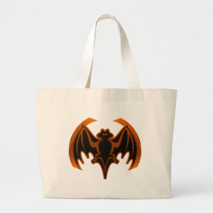 Bat Orange The MUSEUM Zazzle Gifts Large Tote Bag