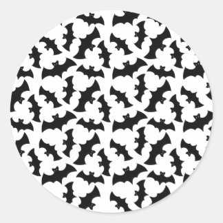 bat pattern classic round sticker