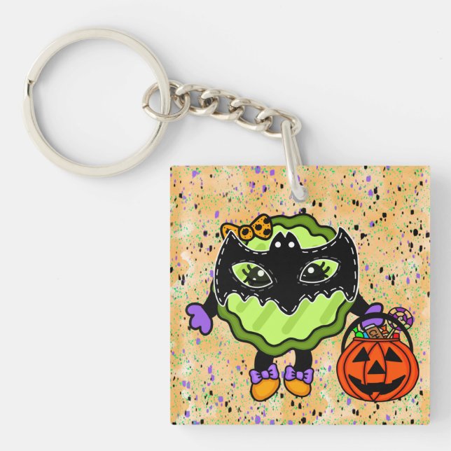 Bat Pickle | Funny Halloween Pickle Key Ring (Front)