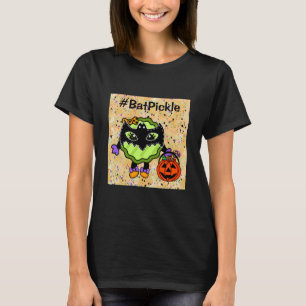 Bat Pickle   Funny Halloween Pickle   T-Shirt