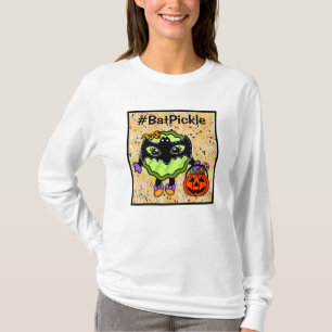 Bat Pickle Funny Halloween Pickle T-Shirt