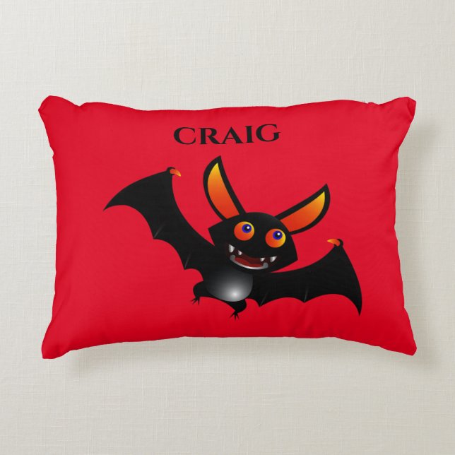 BAT pillow, personalised name! Decorative Cushion (Front)