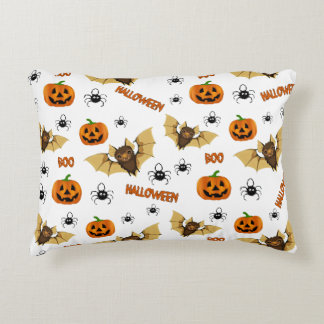 Bat, pumpkin and spider pattern decorative cushion