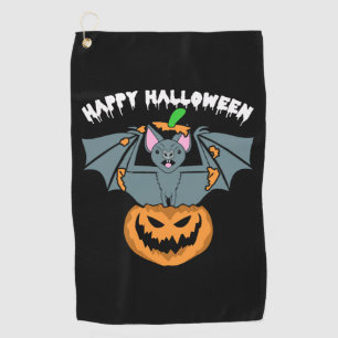 Bat Pumpkin Halloween Outfit Men Women Kids Golf Towel