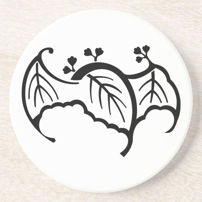 Bat-shaped paulownia coaster (Front)