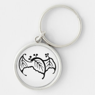 Bat-shaped paulownia key ring