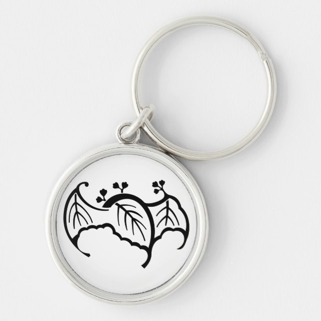 Bat-shaped paulownia key ring (Front)