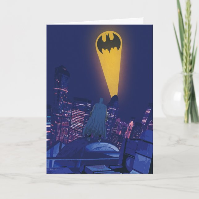 Bat Signal Over Gotham Card (Front)