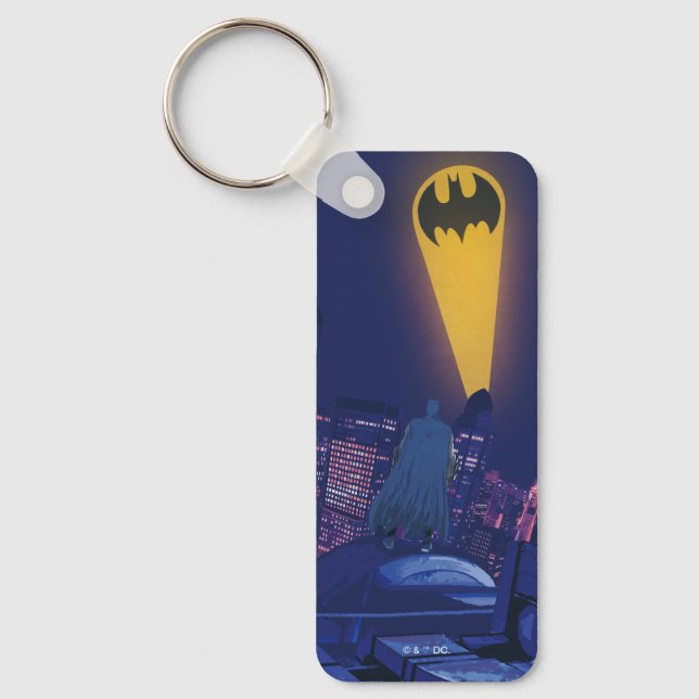 Bat Signal Over Gotham Key Ring (Front)