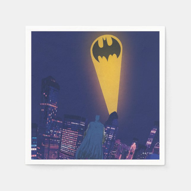 Bat Signal Over Gotham Napkin (Front)