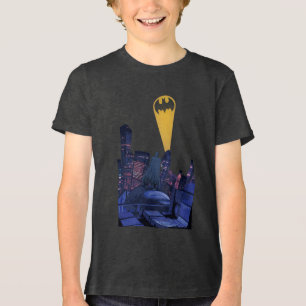 Bat Signal Over Gotham Tri-Blend Shirt