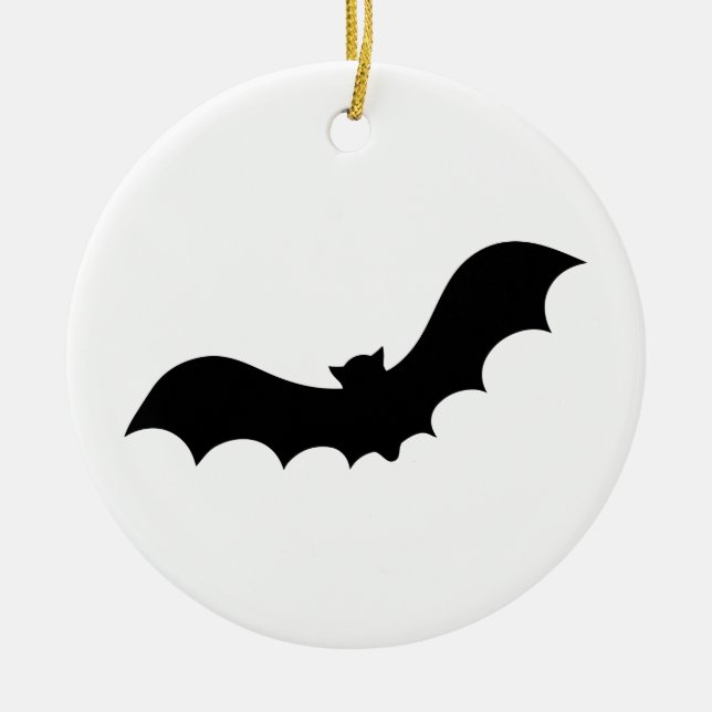 Bat Silhouette Ceramic Tree Decoration (Front)