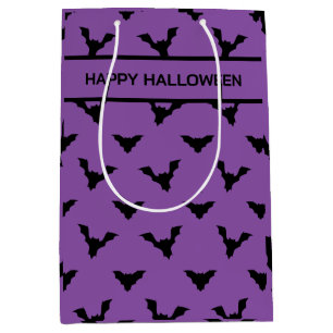 bat silhouettes pattern purple medium gift bag