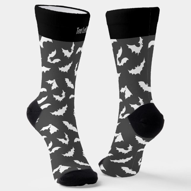 Bat Silhouettes Pattern Socks (Angled)