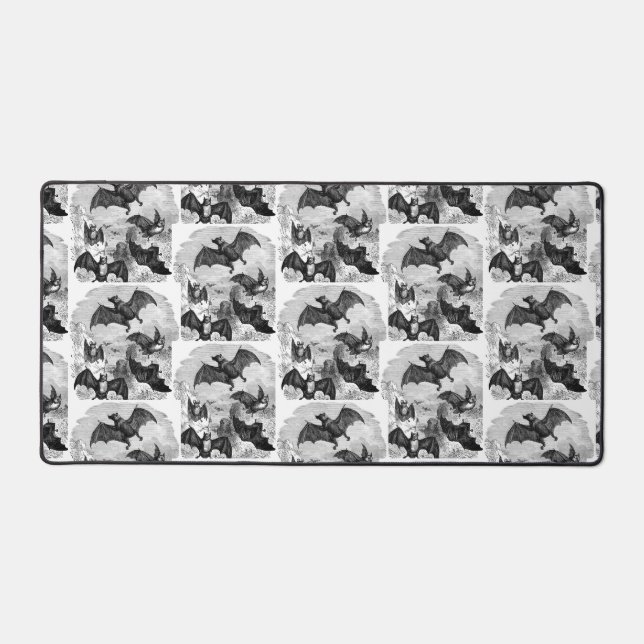 Bat Sketch Halloween Pattern  Desk Mat (Front)