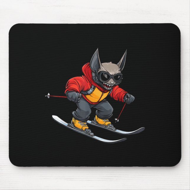 Bat Skier  Mouse Mat (Front)